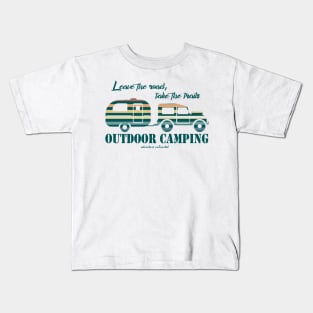 Take the trails, leave the road - outdoor camping Kids T-Shirt